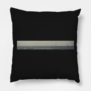 In the Wake. Sailboats in Malta. Pillow