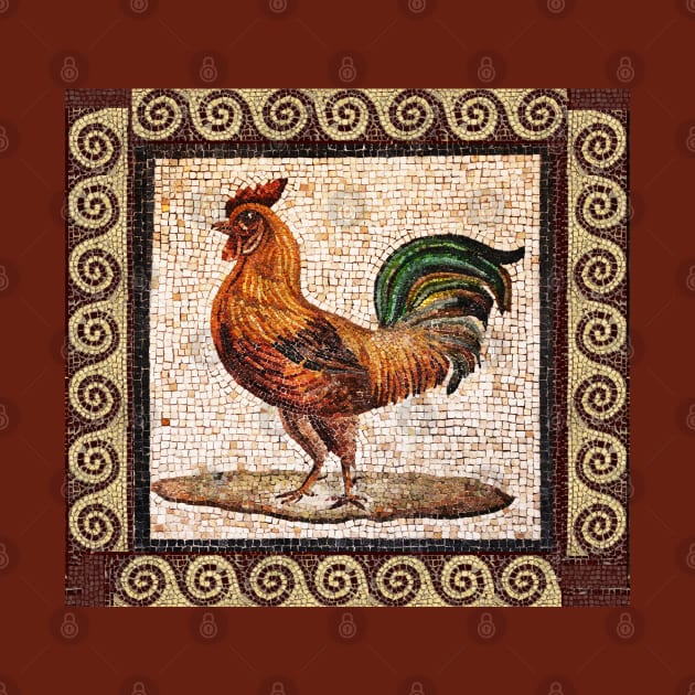 ANTIQUE ROMAN MOSAICS ,ROOSTER by BulganLumini