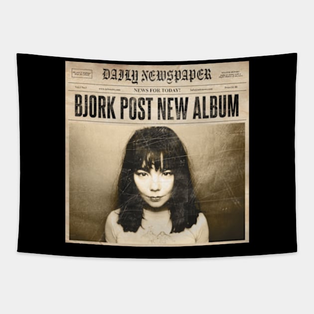 Retro Bjork Fan Art Design Tapestry by Kinanti art