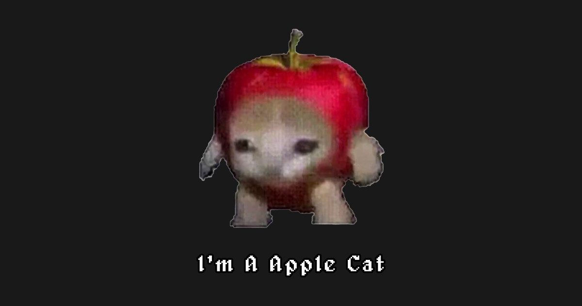 Apple Cat From Happy MEME Apple Cat Meme T Shirt TeePublic
