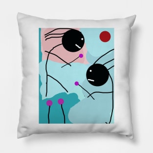 Friends in the Field Stick Figure Pillow