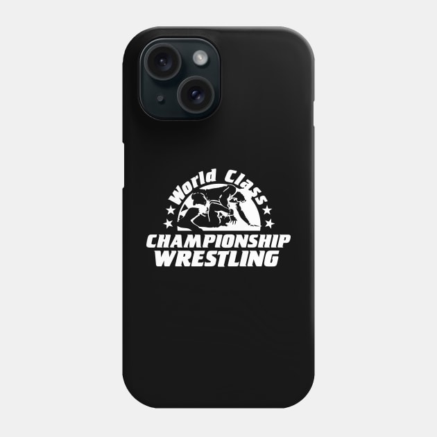 WCCW World Class Championship Wrestling WHITE Phone Case by Authentic Vintage Designs