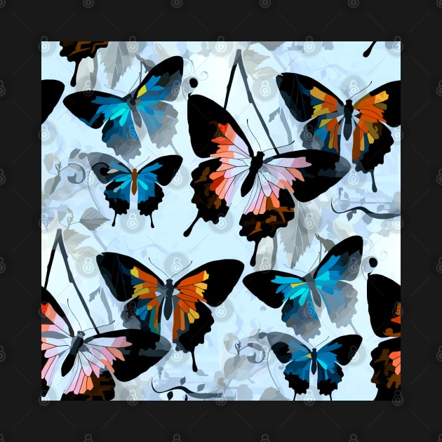 Exquisite Magnificent Watercolor Butterflies in Vivid Eclectic Colors by Nisuris Art