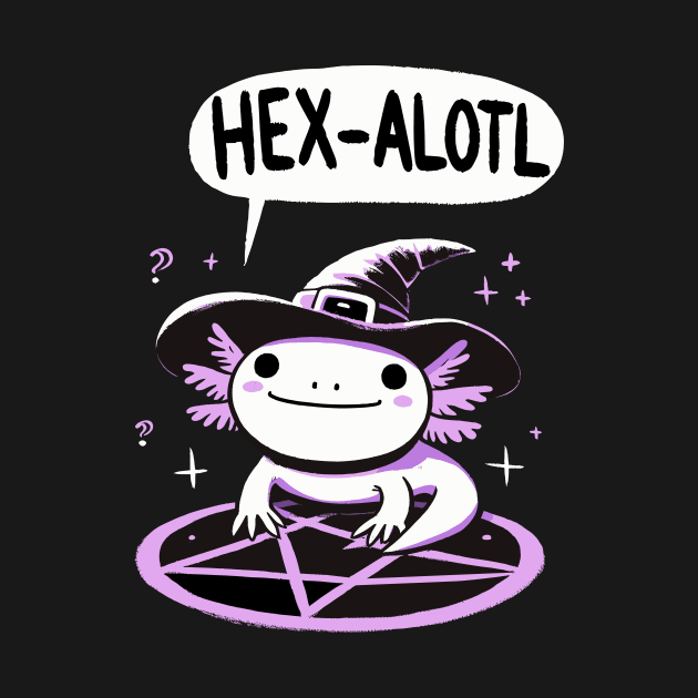 Hexalotl Witch Axolotl (Back Print) by DoodleDashDesigns