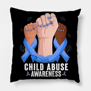 Child Abuse Prevention Awareness Month Blue Ribbon gift idea Pillow