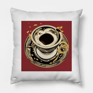 Coffee Roast Vintage Retro French Press Cafe Pillow