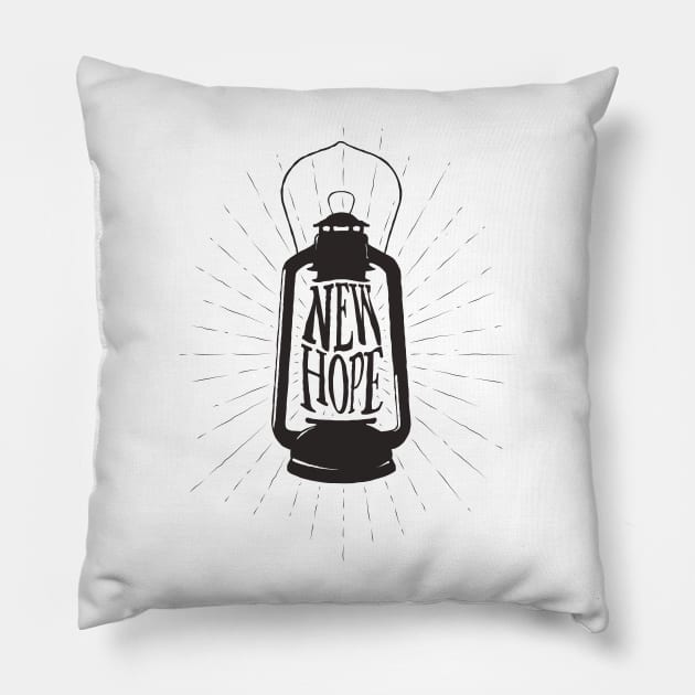 Lantern Of New Hope Pillow by DephaShop