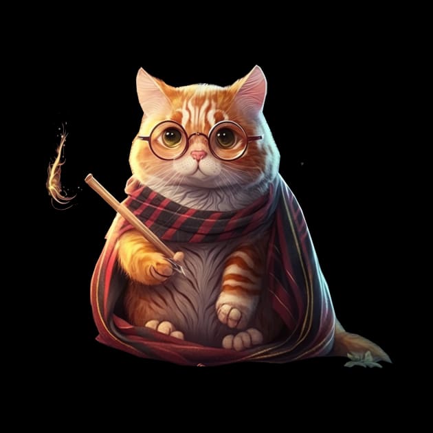 Cute Wand Wizard Cat by TriHarder12