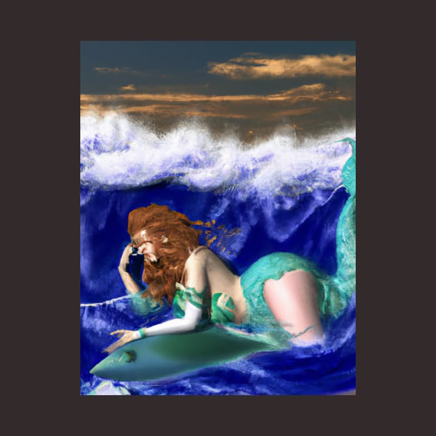 The Mermaid sleeping in the ocean waiting humans who love the ocean and nature by OMjan