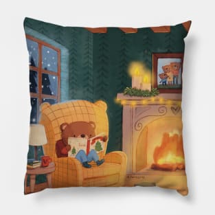 Cozy fireplace Pillow