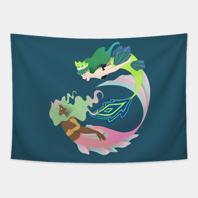 Time for a Swim Tapestry by NabiDew