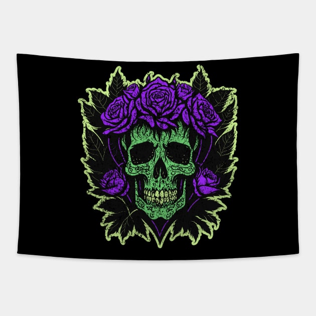 Calavera Sugar Skull Cinco De Mayo Tapestry by Worldengine