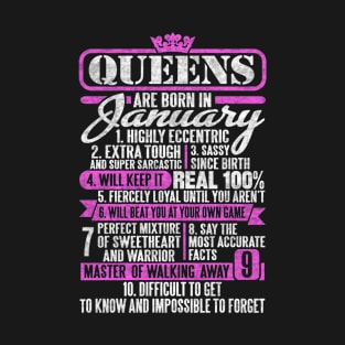 Queens Are Born In January T-Shirt