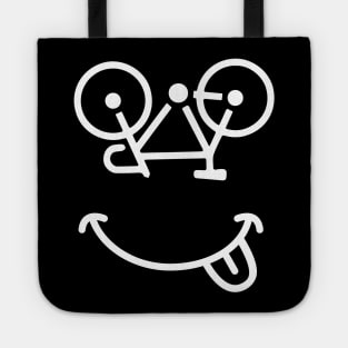 Bicycle Smiley funny face Tote