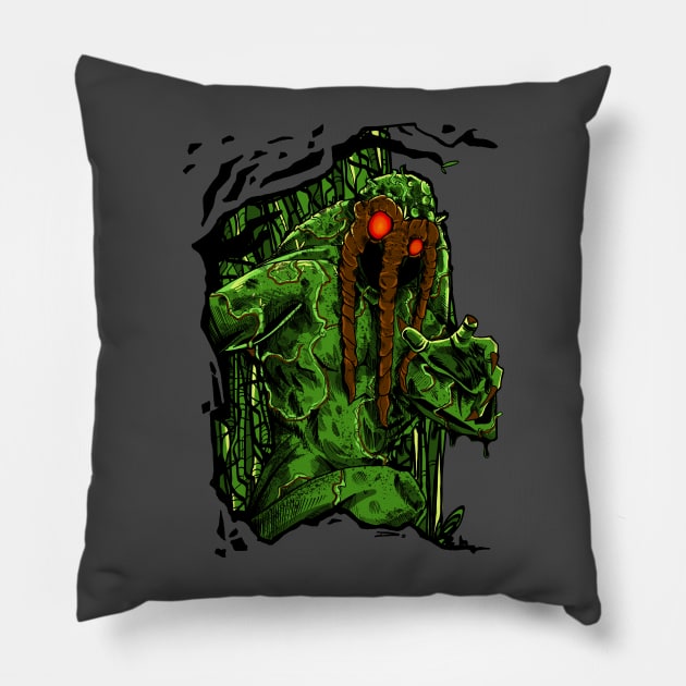 Swamp Man Thing Pillow by paintchips