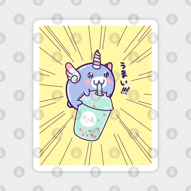 Kawaii Unicorn Boba Tea Magnet by SirBobalot