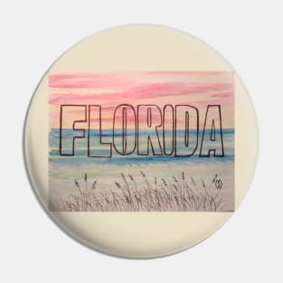 Florida Beach Postcard Pin