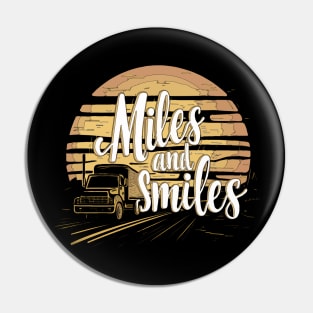 Funny American Trucker Sunset Pin