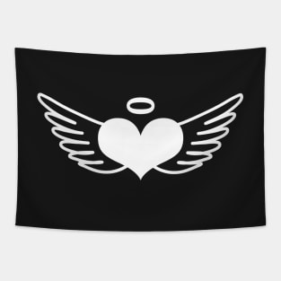 Retro Mcbling Heart With Wings Tattoo Aesthetic Tapestry