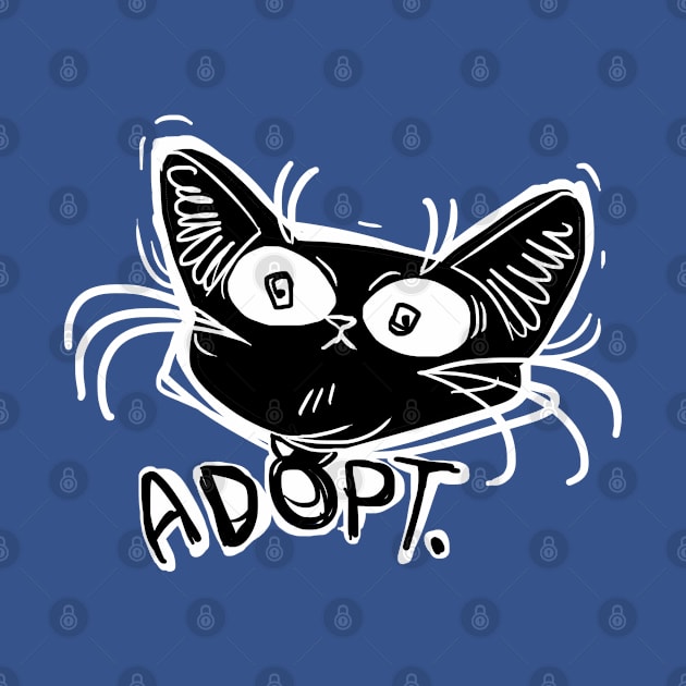 ADOPT funny black cat stare by Angsty-angst