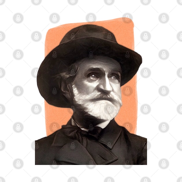 Italian Composer Giuseppe Verdi - orange - illustration by Litstoy 