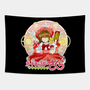 Retro Sakura Girl Japanese Anime Tapestry