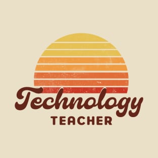 Technology Teacher - Retro Sunset Design T-Shirt