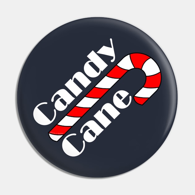 Candy Cane White Text Pin by Barthol Graphics