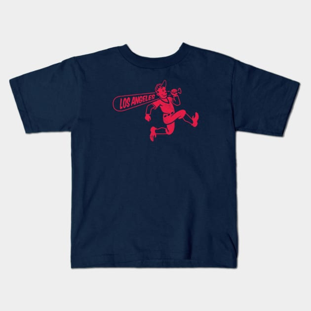 Youth Los Angeles Angels Navy Wordmark Team T-Shirt