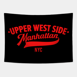 Upper West Side Manhattan Minimal Typo Art - NYC Urban Vibes Tapestry