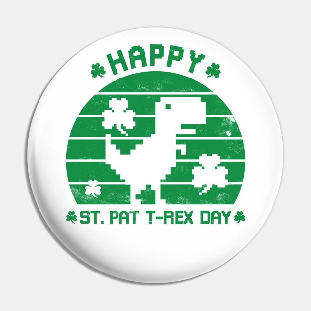 Happy St Patrex Day - St. Patrick's Day Dino (Distressed) Pin by yoveon