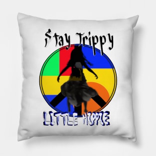Stay trippy little hippie - Colorful take on the peace sign Pillow