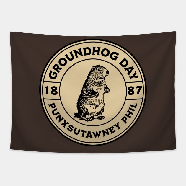 Vintage Groundhog Tapestry by valentinahramov