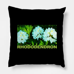 White Rhododendron Pillow