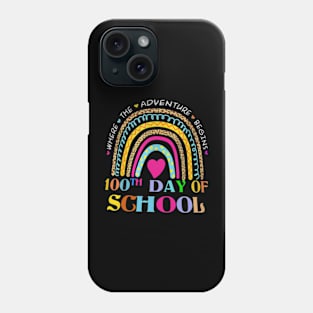 100Th Day Of School Teacher 100 Days Smarter Rainbow Phone Case