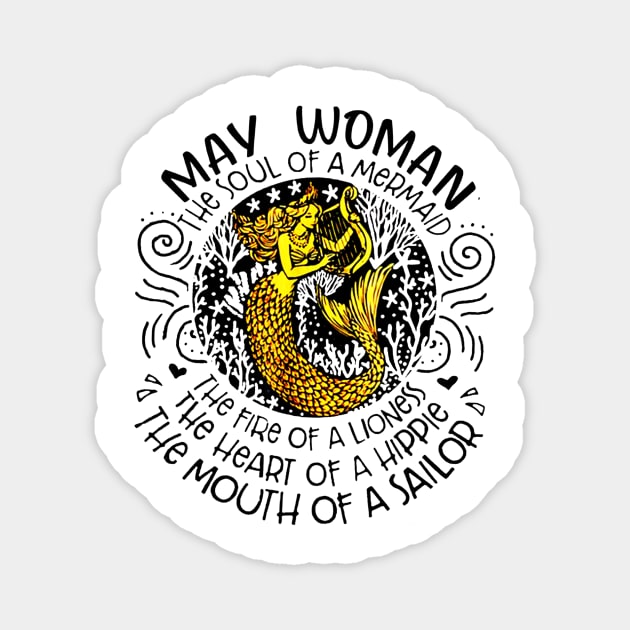 May Girl The Soul Of A Mermaid Magnet by elnidodesignart