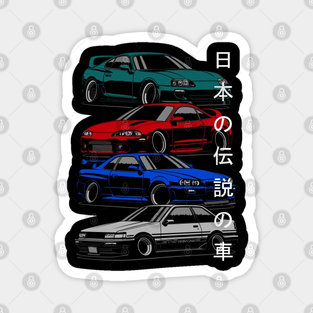Japanese legendary cars Magnet by Markaryan