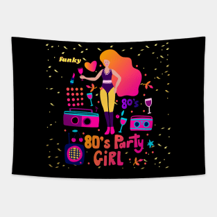 80's pink party girl Tapestry