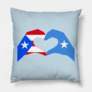 We Heart Puerto Rico & Somalia Patriot Flag Series Pillow