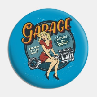 Garage Service and Repair - Original Custom Parts Pin