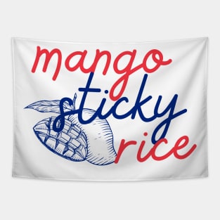 mango sticky rice - Thai red and blue - Flag color - with sketch Tapestry
