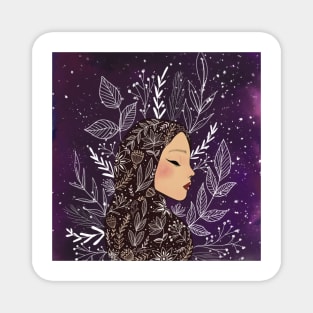 Galaxy hijabi girl Magnet