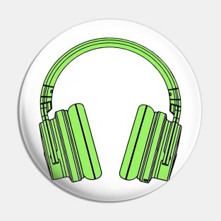 Green headphones Pin