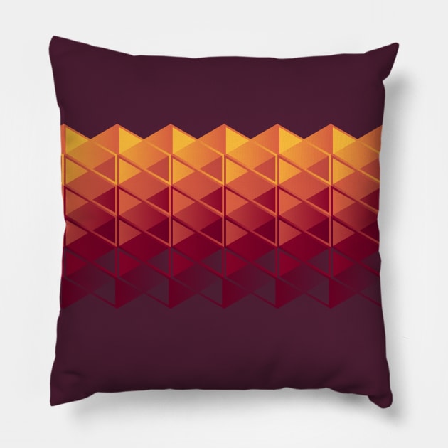 Isometric Sunset Pillow by rongstate