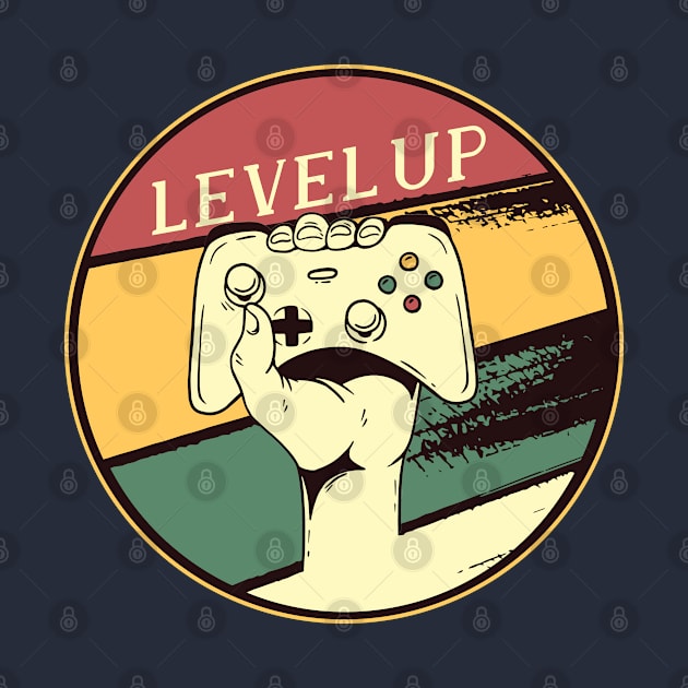 Gaming Level Up Nerds Vintage Retro Style Design by Delicious Design