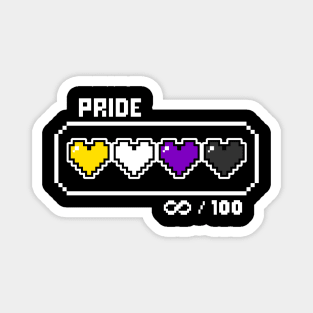 Non-binary Pride Videogame Life Bar Hearts Magnet