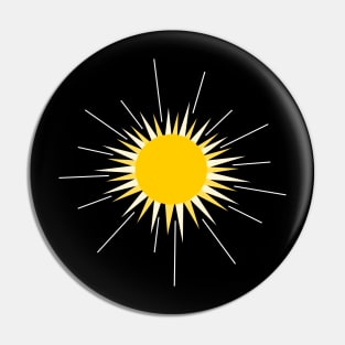 Bright yellow radiant shining sun Pin