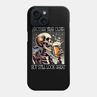 Birthday Mens Beer Drinking Skeleton Phone Case