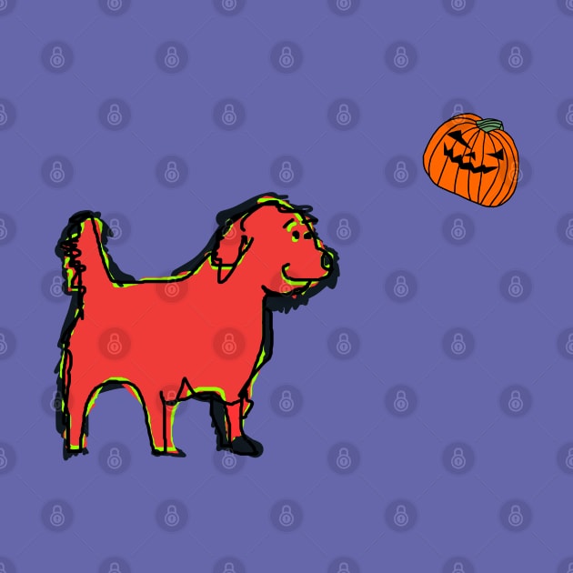 Halloween Dog Found Spooky Pumpkin by ellenhenryart