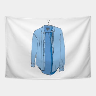 Blue shirt drawing Tapestry